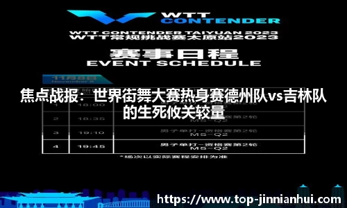 焦点战报：世界街舞大赛热身赛德州队vs吉林队的生死攸关较量